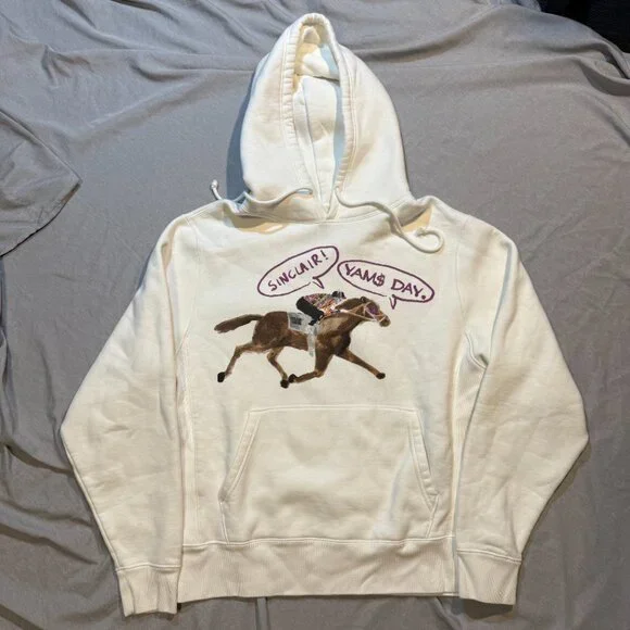 Sinclair Asap Mob Yams Day 2021 Memorial White Horse Hoodie Mens Sz XL New York